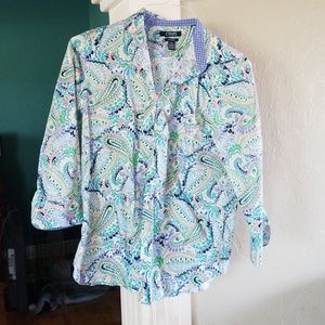 Button down paisley print shirt
